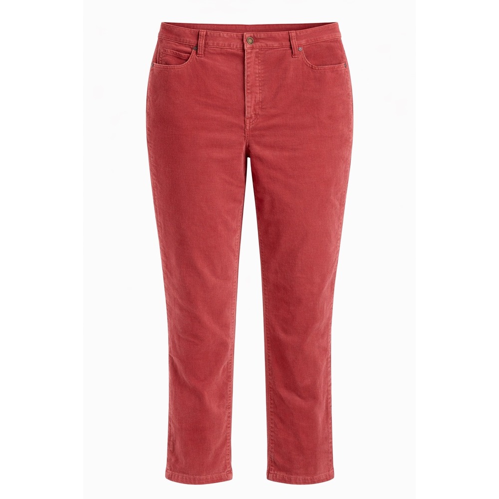 Talbots Womens Corduroy Straight Leg Pants Size 16 Coral Pink Fine Wale Cotton
